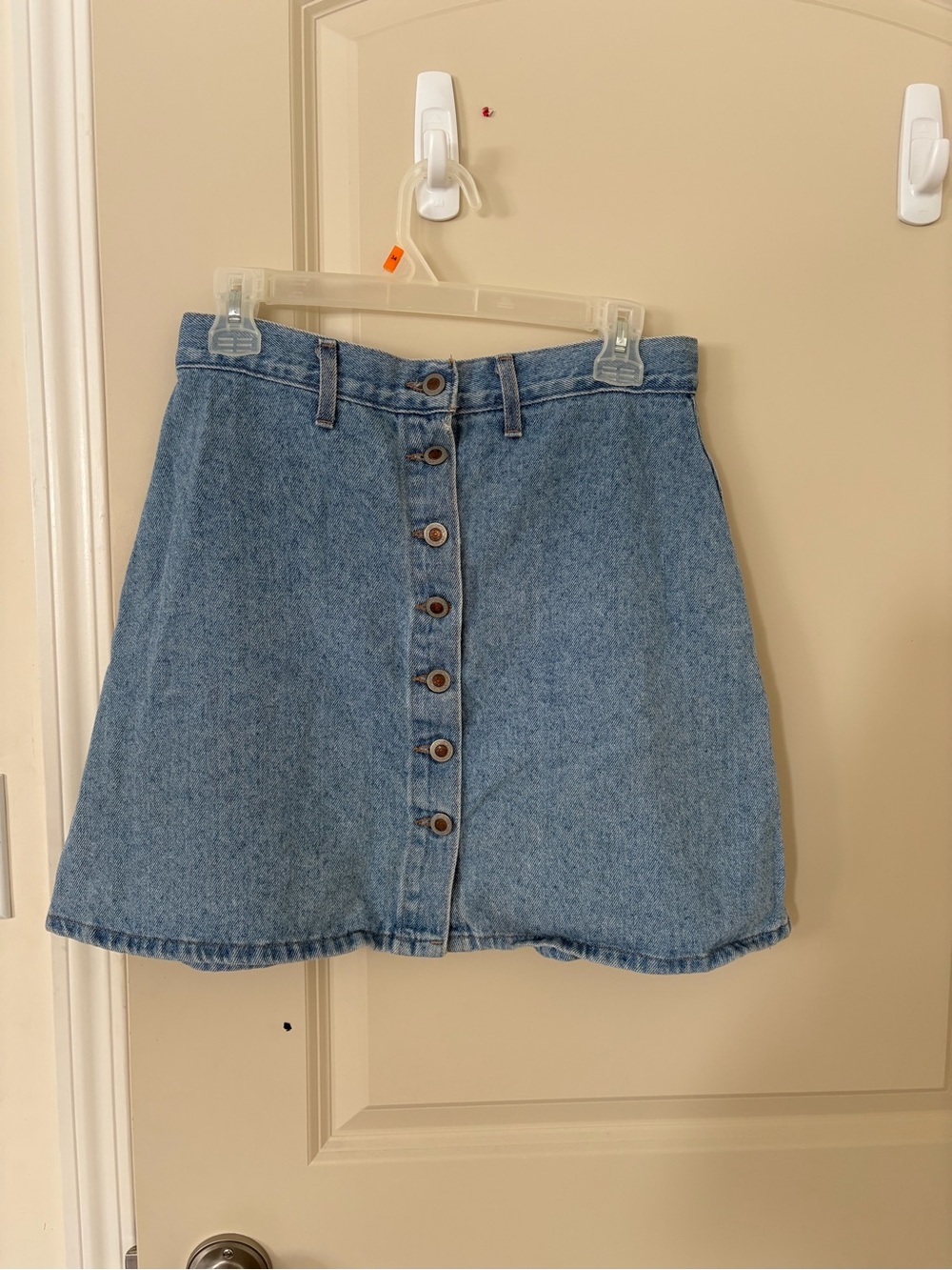 BONGO Light Blue Denim Button-Front A-Line Skirt